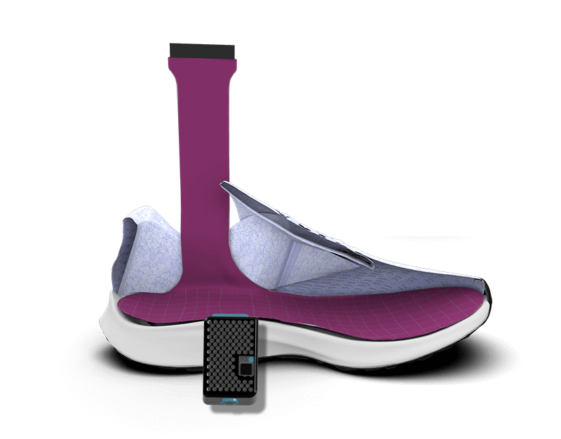 pedar insole inside shoe with plidar electronics