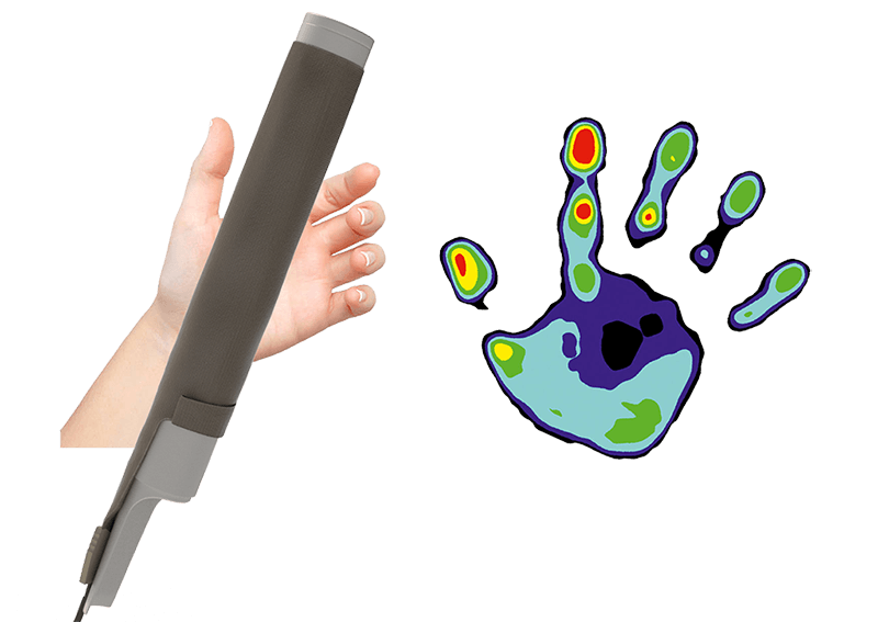 hand showing pressure map